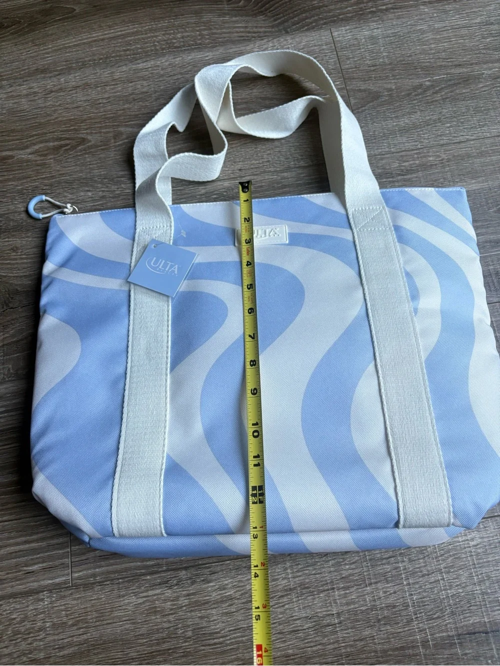 Ulta Beauty Light Blue and White Wave Tote